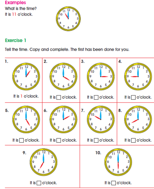 TIME - Mathematics Primary 1 (Basic One) Third Term | ClassNotes