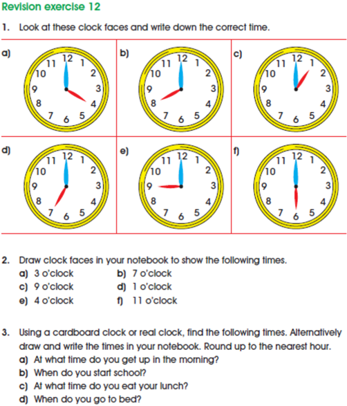 TIME - Mathematics Primary 1 (Basic One) Third Term | ClassNotes