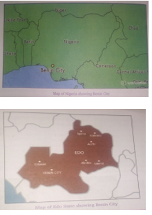 The Location of Benin on the Map of Nigeria